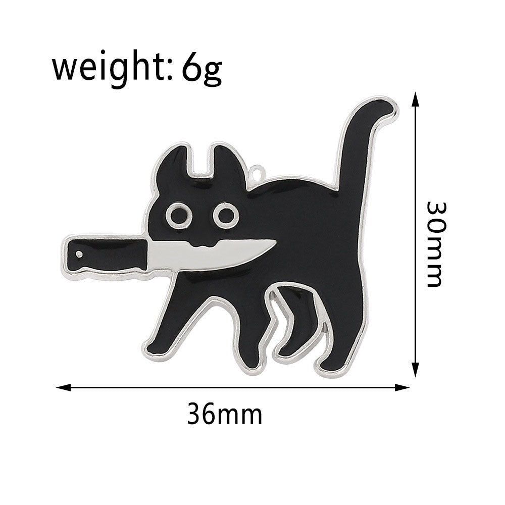 Wholesale stainless steel creative cat tag keychain necklace pendant